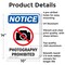 Signmission Photography Prohibited, 10 in W x Rectangle, Aluminum OS-2PACK-NS-A-1014-V-17273 - alternate 3